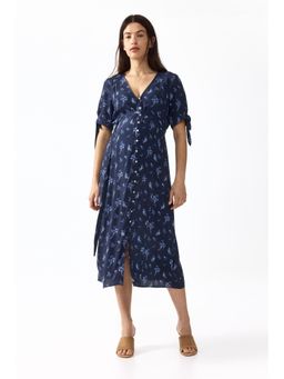 H&M - Women Green Mama Tie-Belt Viscose Dress
