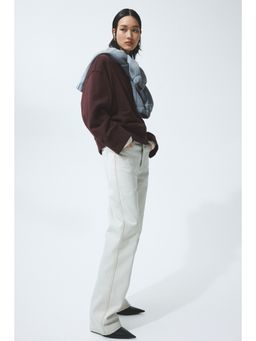 H&M - Women Brown Oversized Cotton Sweatshirt