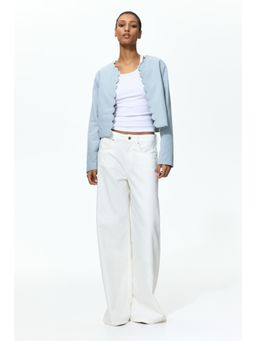 H&M - Women Turquoise Scalloped-Edge Jacket