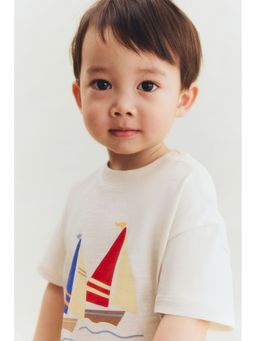 H&M - Boys Multi-Color Embroidery-Detail T-Shirt