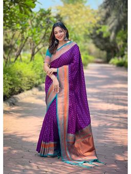 SGF11 - Women Kanjivaram Paithani Silk Saree with Unstitched Blouse