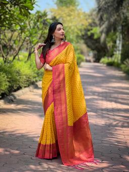 SGF11 - Women Kanjivaram Paithani Silk Saree with Unstitched Blouse