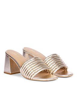 Saint G - Bethany Platin Golden Leather Block Heels