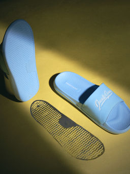 Jack & Jones - Blue Logo Print Pool Sliders