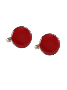 Tossido - Maroon Stone Metal Cufflink