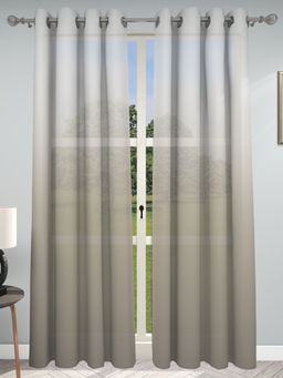 GM - Ombre Sheer Curtains 7 Feet In Brown Shades Curtain (Set Of 2 Panel)