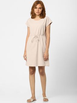 VERO MODA - Women Solid Beige Dress