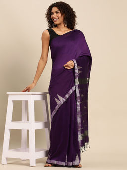 ArtEastri - Purple Cotton Blend Saree