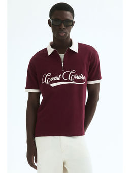 H&M - Men Red Regular Fit Cotton Polo Shirt