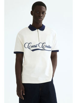 H&M - Men White Regular Fit Cotton Polo Shirt
