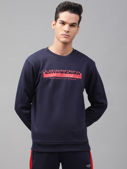 LINDBERGH - Peacoat Solid Crew Sweatshirt