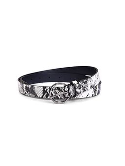 BELWABA - Vegan Leather Black-white Snake Print Womens Belt