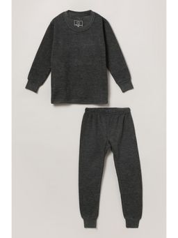 The Boo Boo Club - Black Full Sleeves Body Warmer Thermal Top with Pant