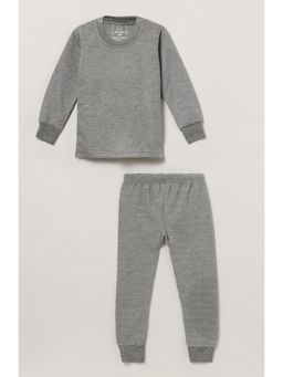 The Boo Boo Club - Grey Full Sleeves Body Warmer Thermal Top with Pant