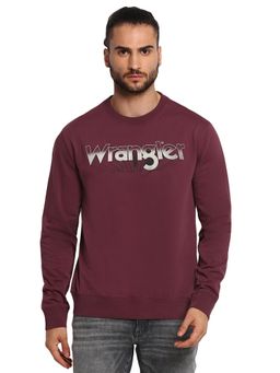Wrangler - Regular Fit Wine Printed Sweatshirt
