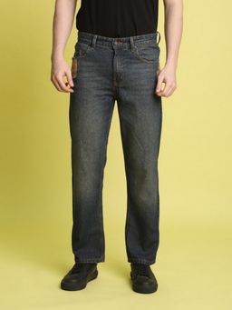Bene Kleed - Men Straight Fit Low Distress Light Fade Cotton Blue Jeans