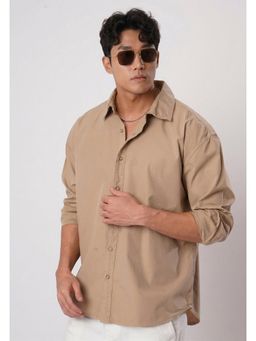 Bene Kleed - Men Pure Cotton Regular Fit Casual Beige Shirt