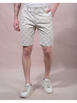 CRIMSOUNE CLUB - Men Beige Printed Cotton Shorts