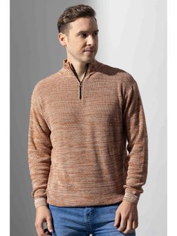 GRITSTONES - Men Beige Premium Flat Knit Polo T-Shirt