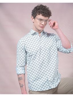 CRIMSOUNE CLUB - Men Green Printed Shirt