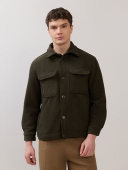 Espanshe - Alloy Men Green Relaxed Corduroy Shacket