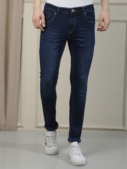 CRIMSOUNE CLUB - Men Navy Blue Skinny Jeans