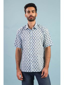 RATAN JAIPUR - Men Blue Cotton Printed Shirt