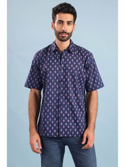 RATAN JAIPUR - Men Blue Cotton Printed Shirt