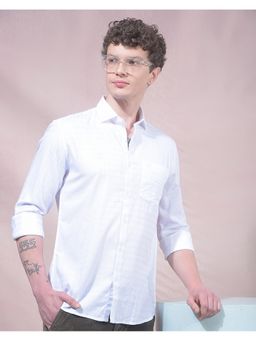 CRIMSOUNE CLUB - Men White Jacquard Shirt