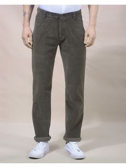 CRIMSOUNE CLUB - Men Olive Straight Corduroy Pant