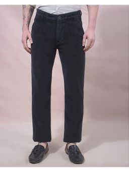 CRIMSOUNE CLUB - Men Navy Blue Straight Corduroy Pant