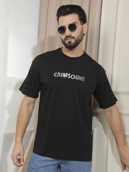 CRIMSOUNE CLUB - Men Black Graphic Print Pure Cotton T-Shirt