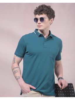 CRIMSOUNE CLUB - Men Green Polo Neck T-Shirt