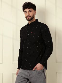 WROGN - Men Dots and Dashes Black Aop Shirt