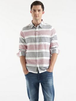 WROGN - Men White Spaced Stripes Shirt