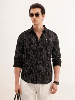 WROGN - Men Regular Fit Aop Black Shirt