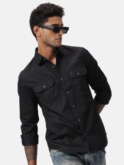 WROGN - Men Basic Solid Black Shirt