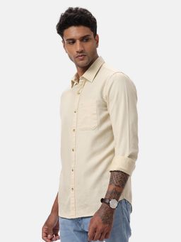 WROGN - Men Beige Solid Basic Shirt