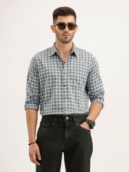 WROGN - Men Regular Fit Checkered Green Shirt