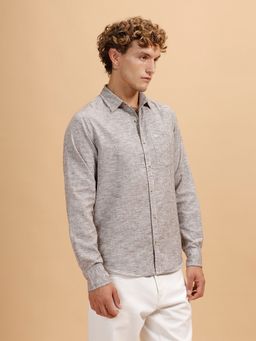 WROGN - Men Casual Full Sleeves Cotton Grey Shirt