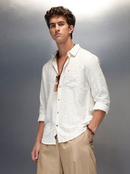 WROGN - Men Casual Slim Fit Beige Shirt