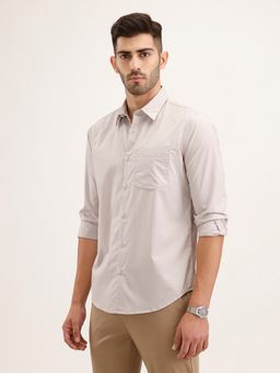 WROGN - Men Solid Regular Fit Grey Shirt