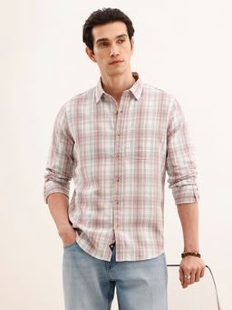 WROGN - Men Regular Fit Checkered Grey Shirt