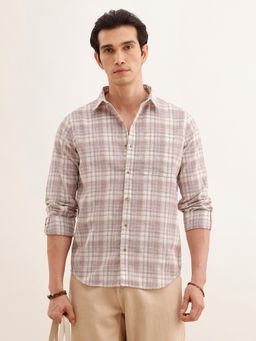WROGN - Men Regular Fit Checkered Pink Shirt