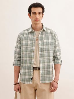 WROGN - Men Regular Fit Checkered Green Shirt