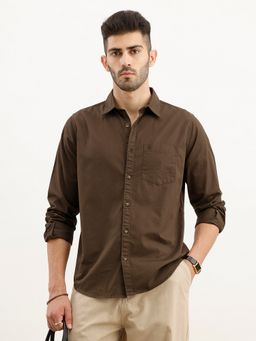 WROGN - Men Solid Regular Fit Olive Shirt