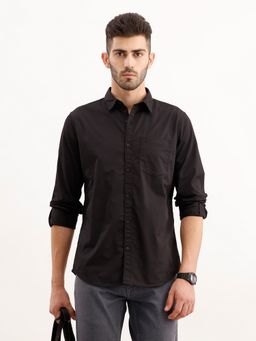 WROGN - Men Solid Regular Fit Black Shirt