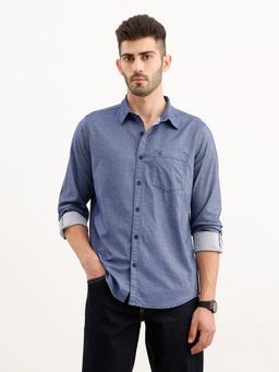 WROGN - Men Classic Regular Fit Blue Shirt