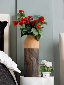 At Home by Nilkamal - Abstract Bottle Vase Brown