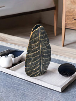 At Home by Nilkamal - Leafy Tall Vase Brown